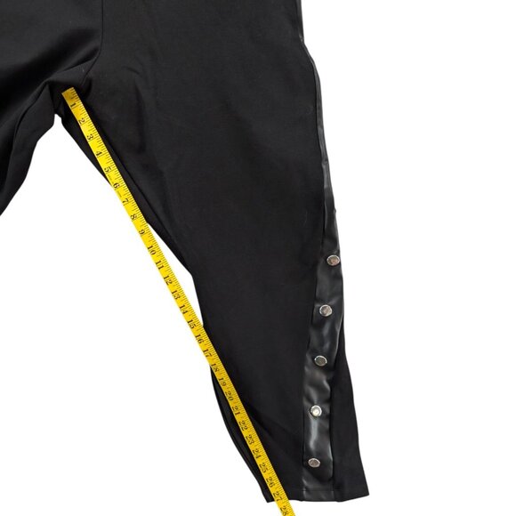 Fashion To Figure Button Ponte Leggings Womens Black Stretch High Rise Size 2X - Picture 8 of 10